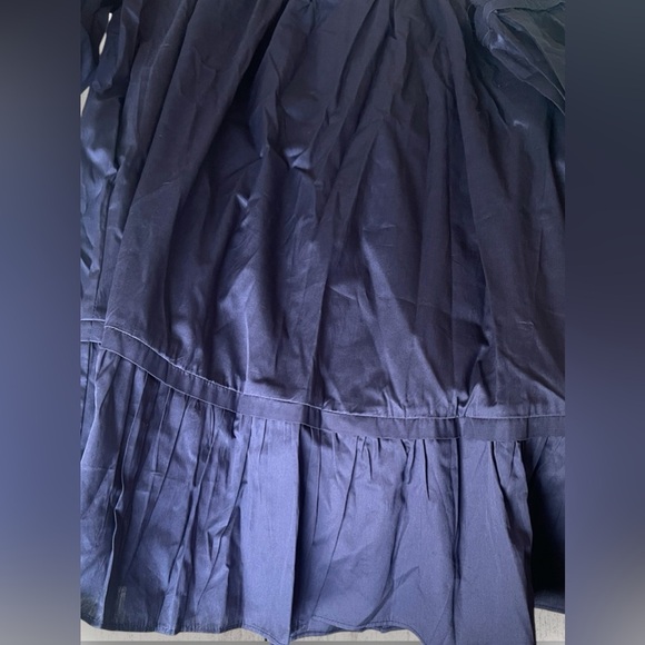 Harshman’s Fiona Cotton Dress Dark Navy Long Puff Sleeves Size Small NWT - Picture 5 of 7